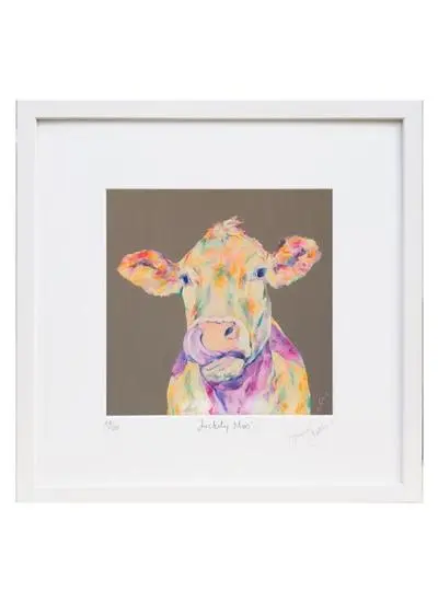 Lickity Moo Framed Print (10 x 10 inches)